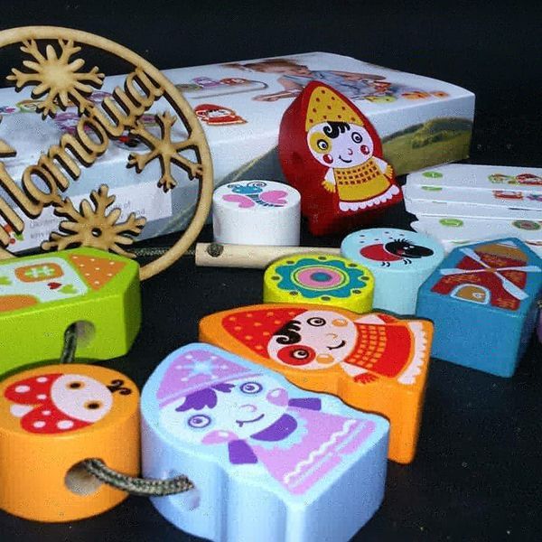 Дерев'яна іграшка Шнурівка Гноми Cubika (Левеня), 13654 13654 фото